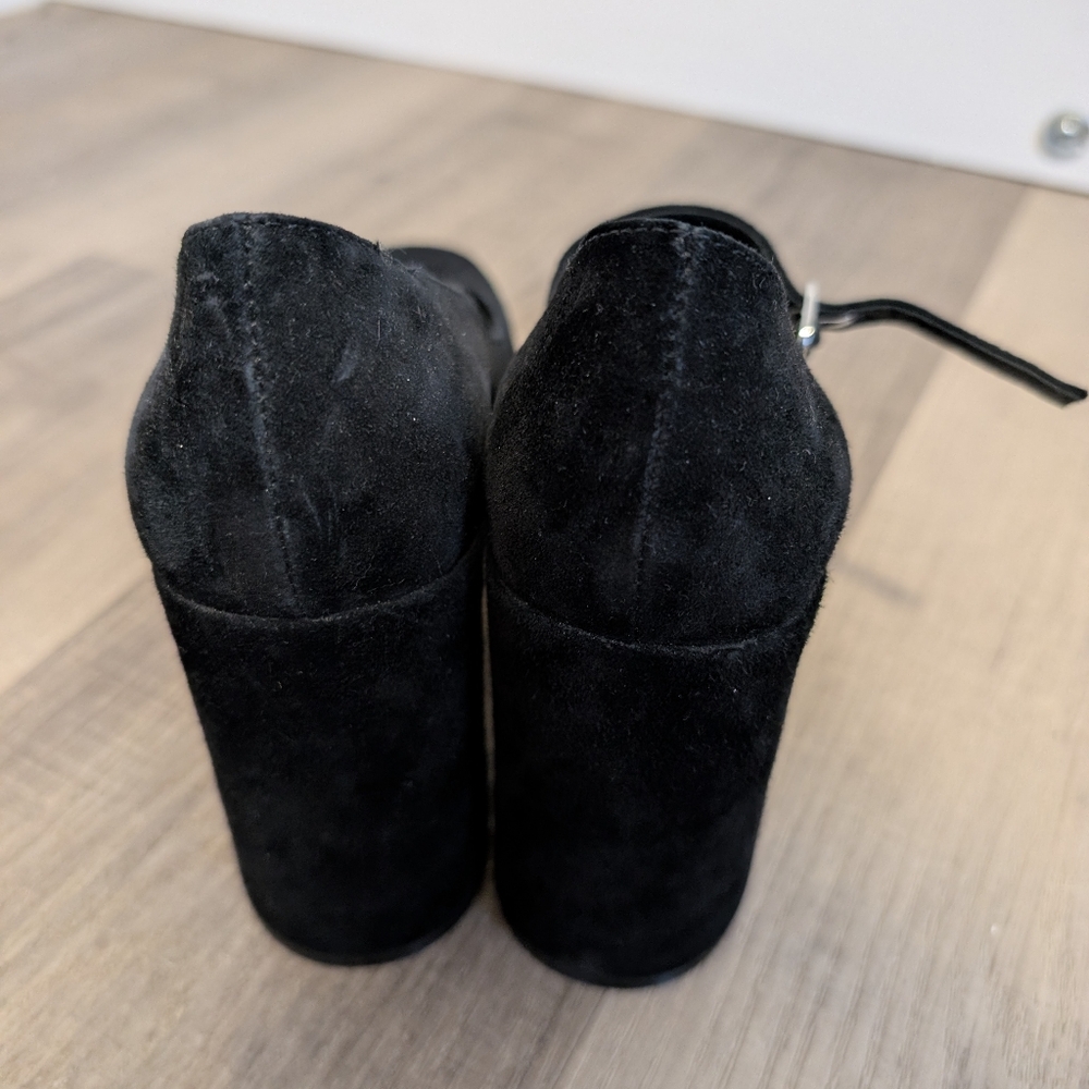 Wishbone Kate Black Suede Mary Jane Platform Heels - Picture 4 of 10